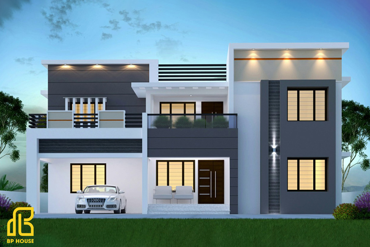 Nhà 2 tầng mái bằng hiện đại được gia đình trẻ ưu chuộng bởi nhiều ưu điểm nổi bật
