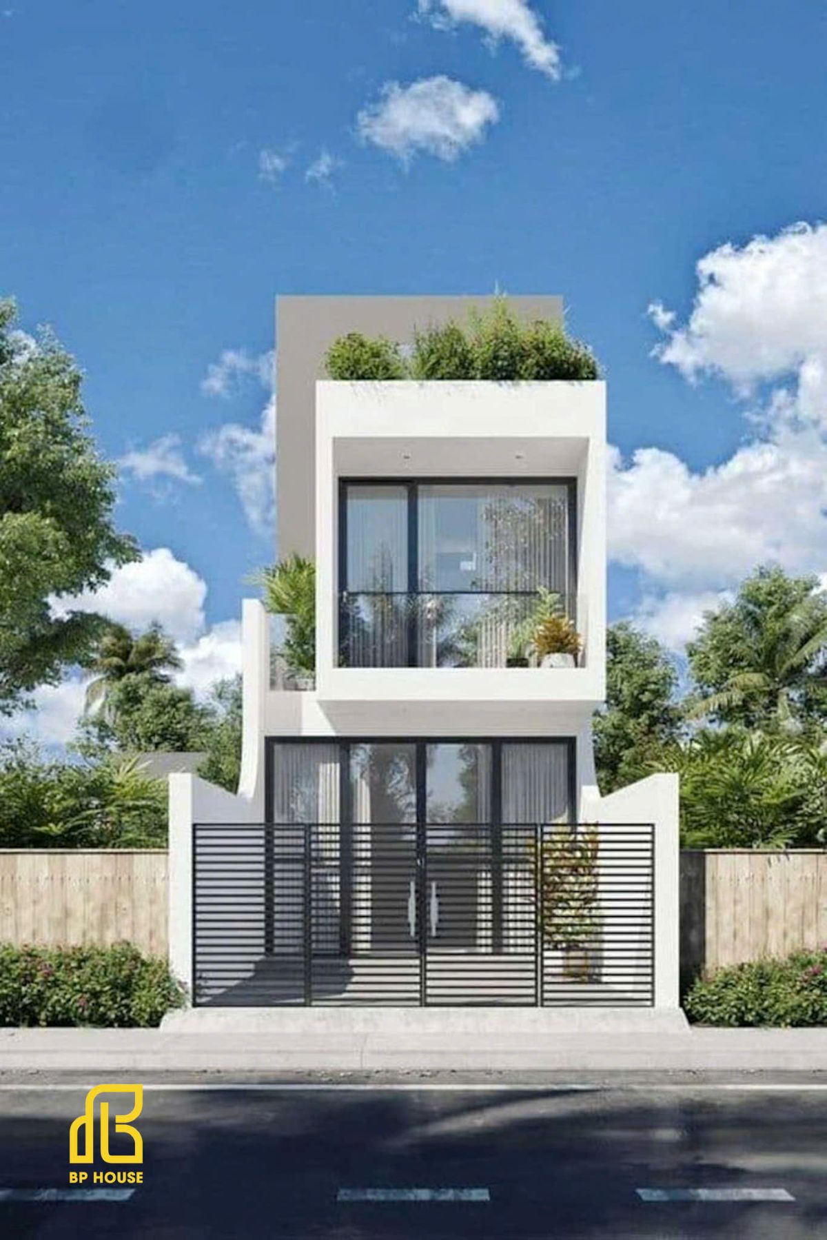 mau-mat-tien-nha-ong-2-tang-hien-dai mẫu mặt tiền nhà ống 2 tầng hiện đại
