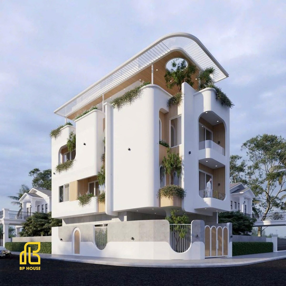 nhà phố 2 mặt tiền hiện đại