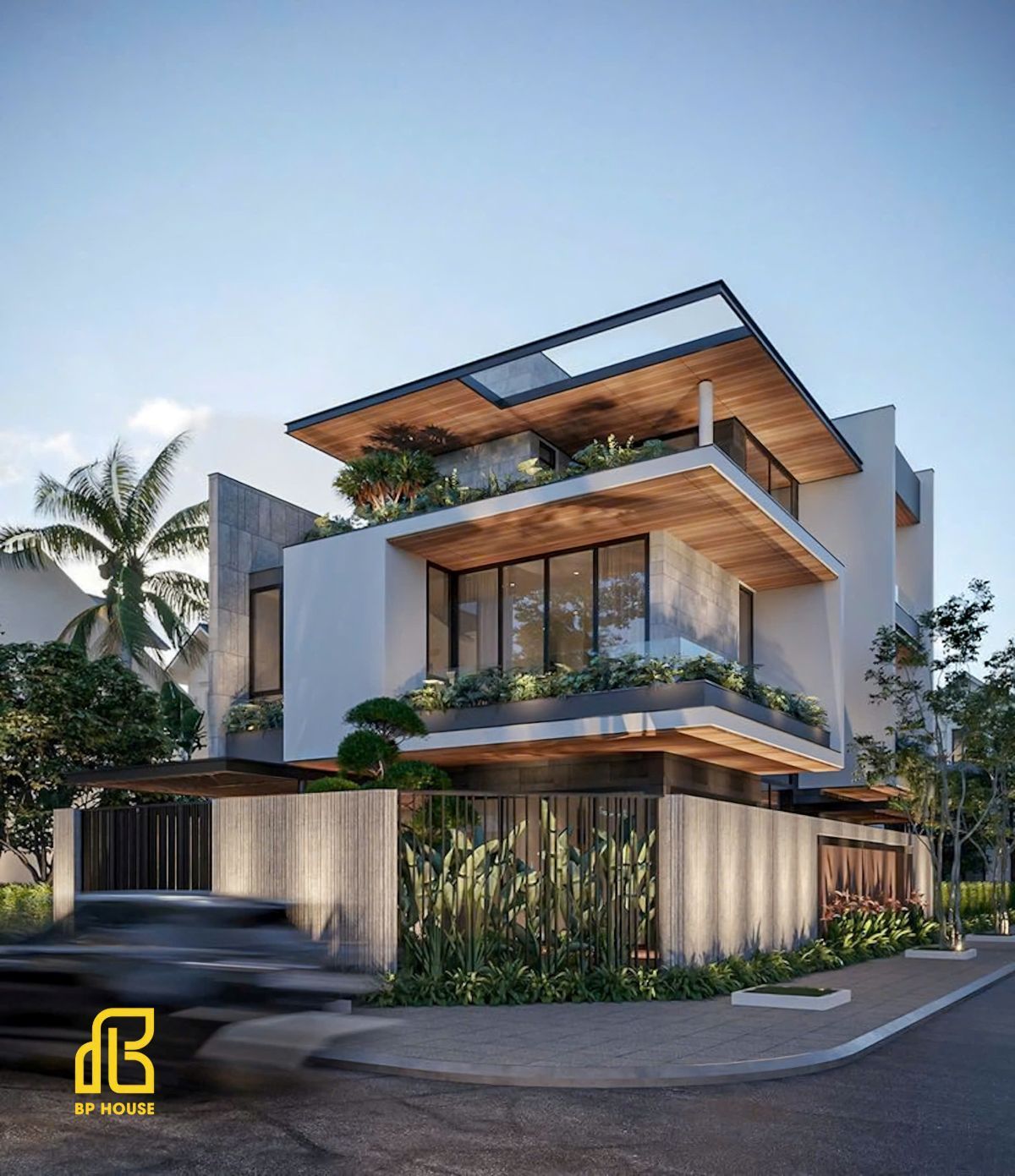 nhà phố 2 mặt tiền hiện đại