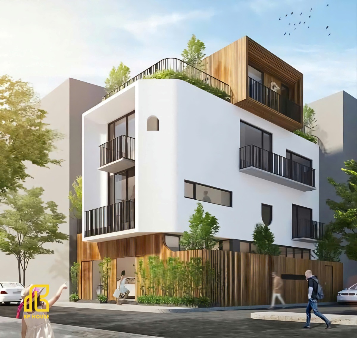 nhà phố 2 mặt tiền hiện đại