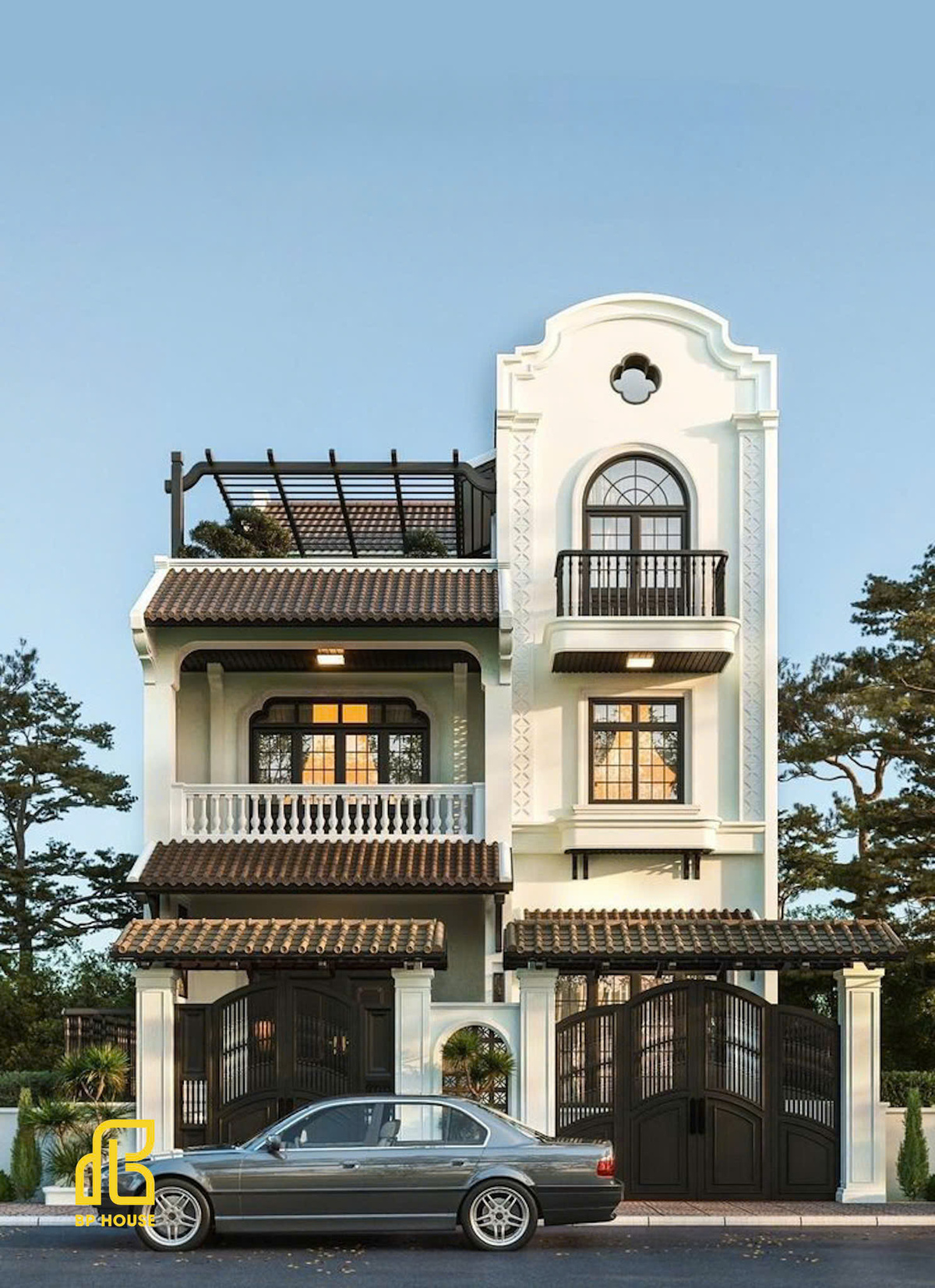 mẫu nhà tân cổ điển 3 tầng