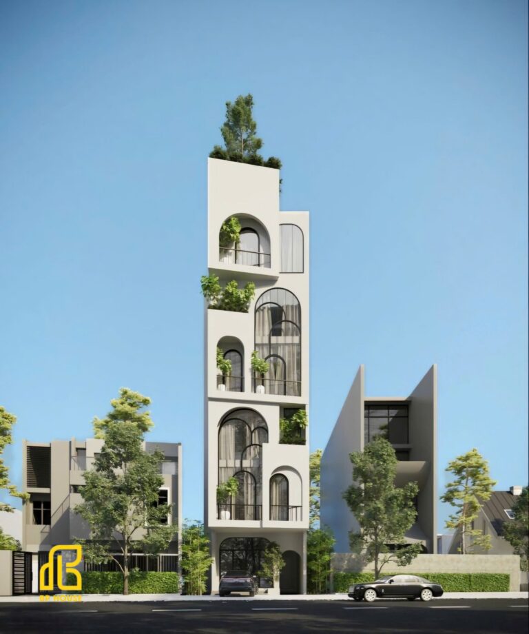 Ý tưởng thiết kế nhà phố 6 tầng hiện đại đáng mơ ước