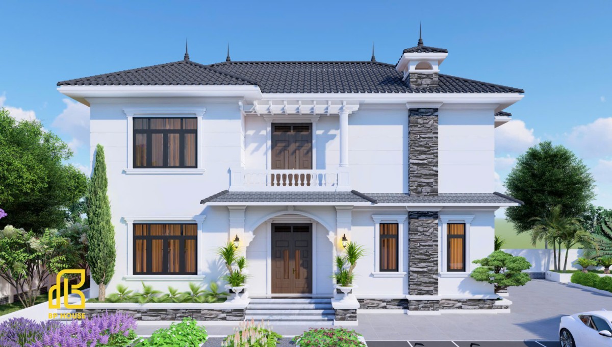 nha-tan-co-dien-2-tang nhà tân cổ điển 2 tầng