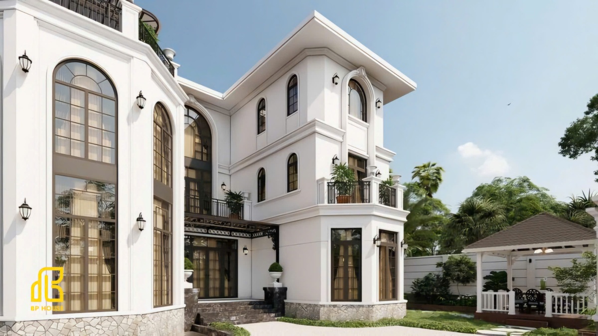 mẫu nhà biệt thự 3 tầng tân cổ điển