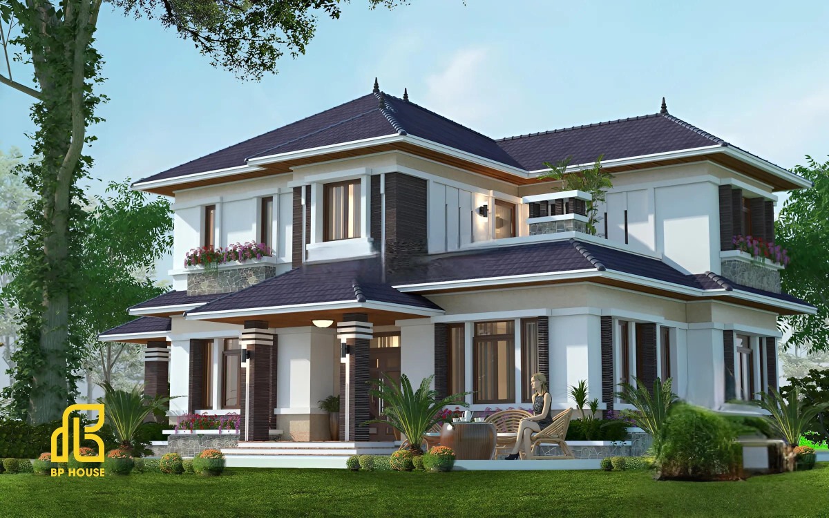 mẫu nhà tân cổ điển 2 tầng