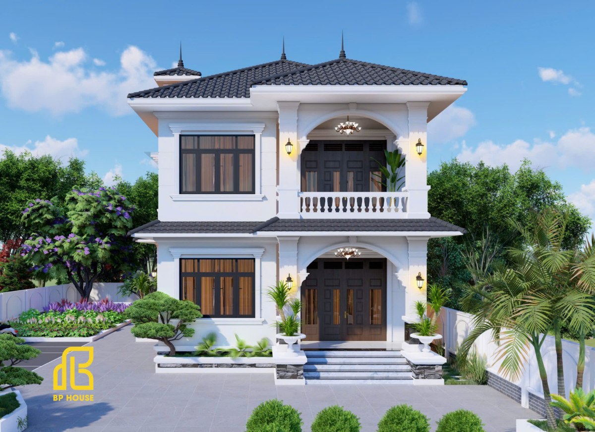 mẫu nhà tân cổ điển 2 tầng