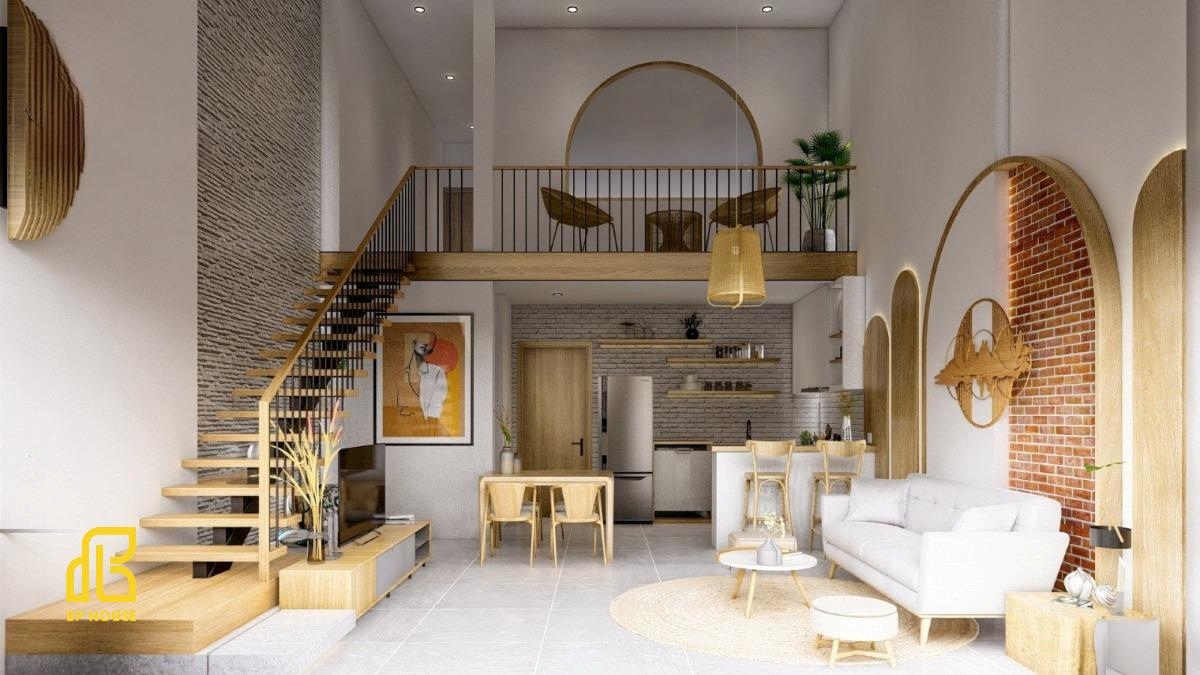 nhà gác lửng 3 phòng ngủ