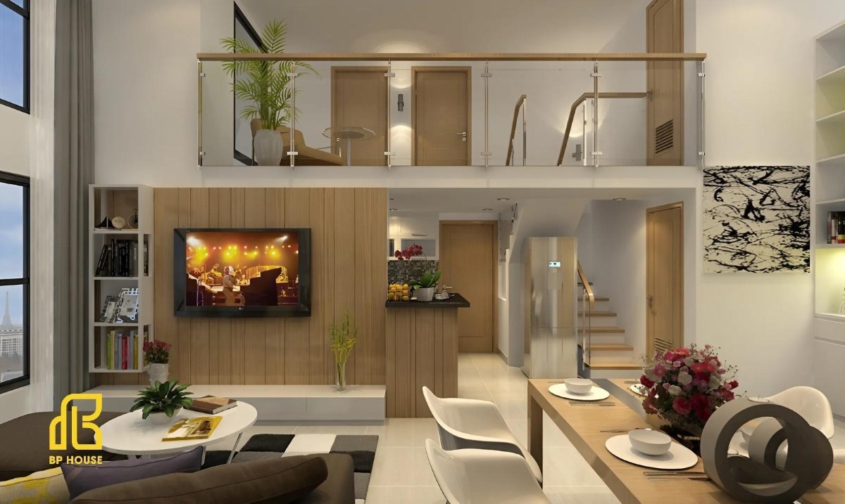 nhà gác lửng 3 phòng ngủ