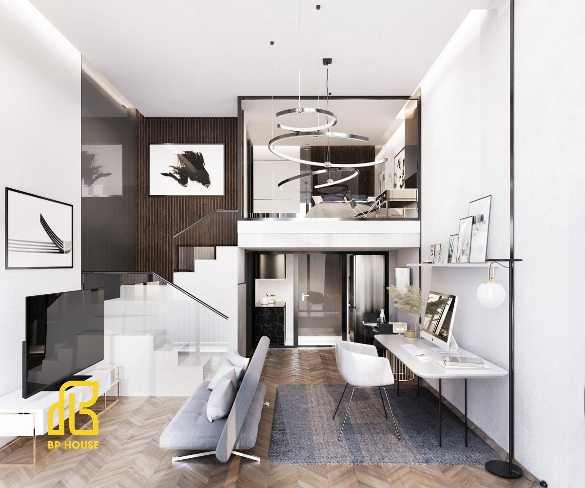 nhà gác lửng 3 phòng ngủ