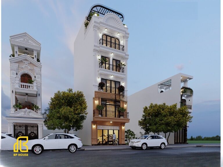 Nhà phố tân cổ điển 6 tầng: Thiết kế hoàn hảo cho gia đình