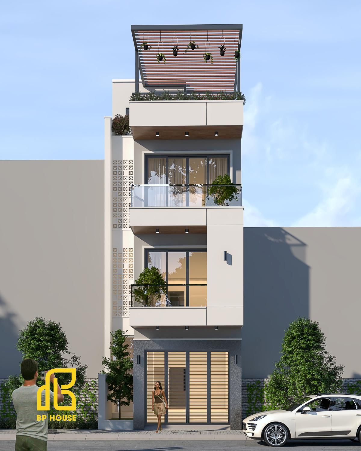 kiến trúc mặt tiền nhà nghỉ