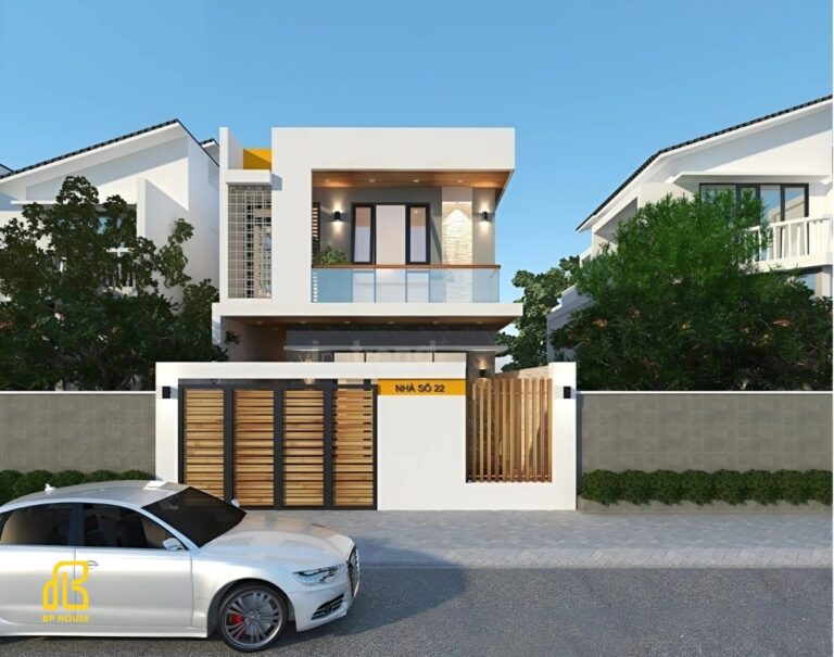 Xu hướng mặt tiền nhà ống 2 tầng đẹp, hiện đại 2026