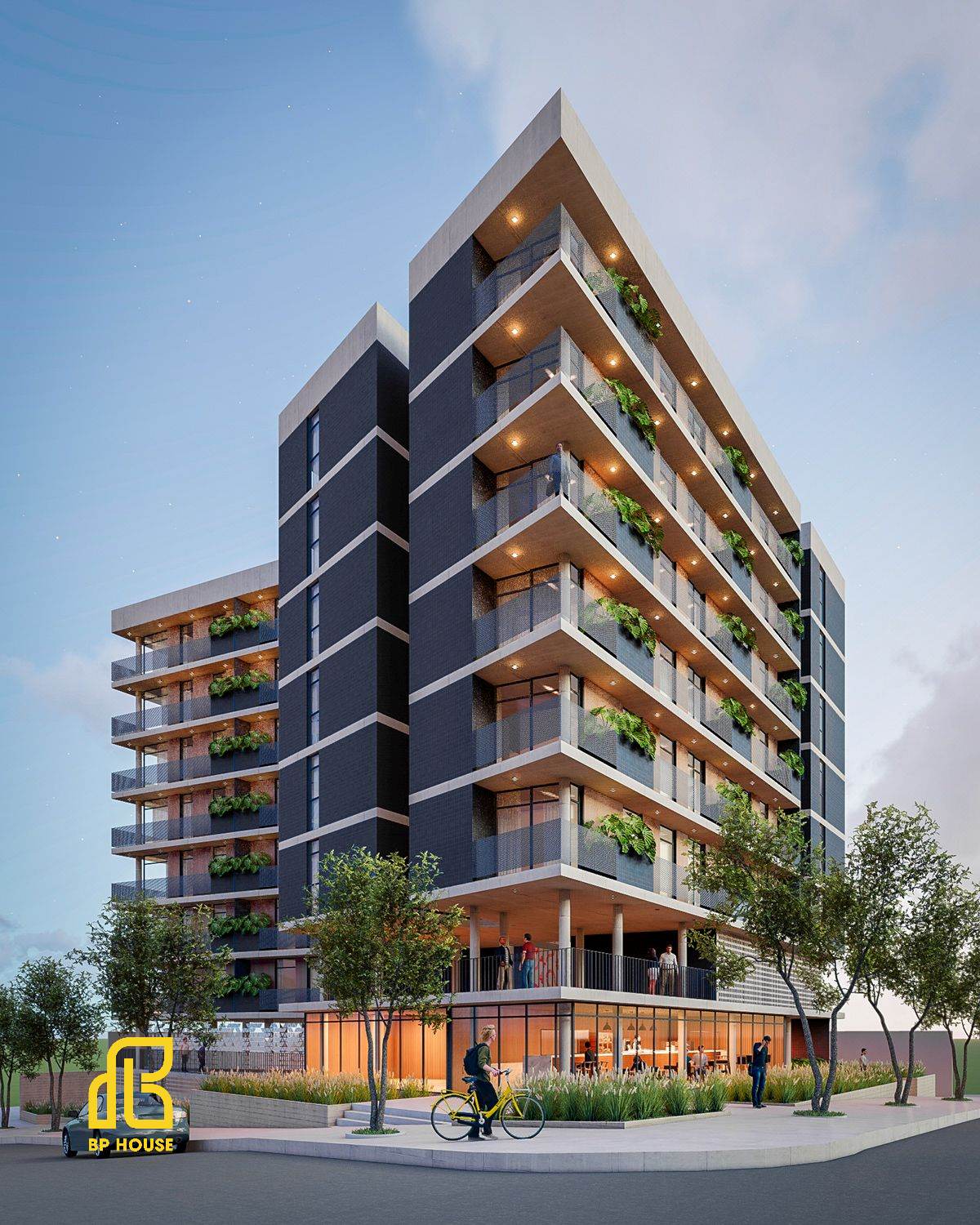 mặt tiền căn hộ dịch vụ đẹp