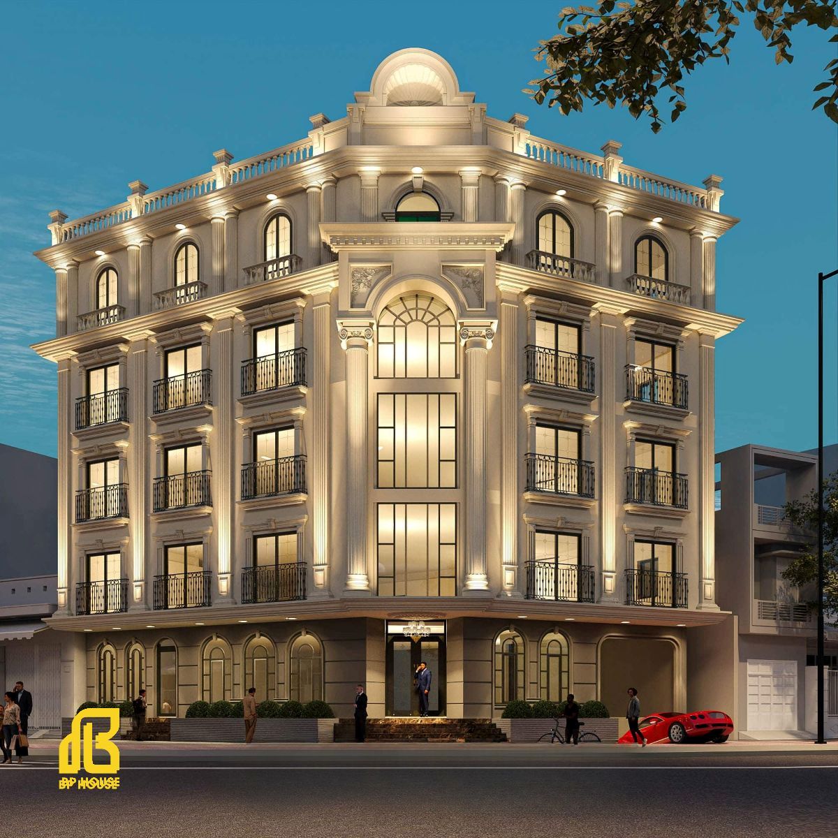 thiết kế thi công khách sạn có tầng hầm