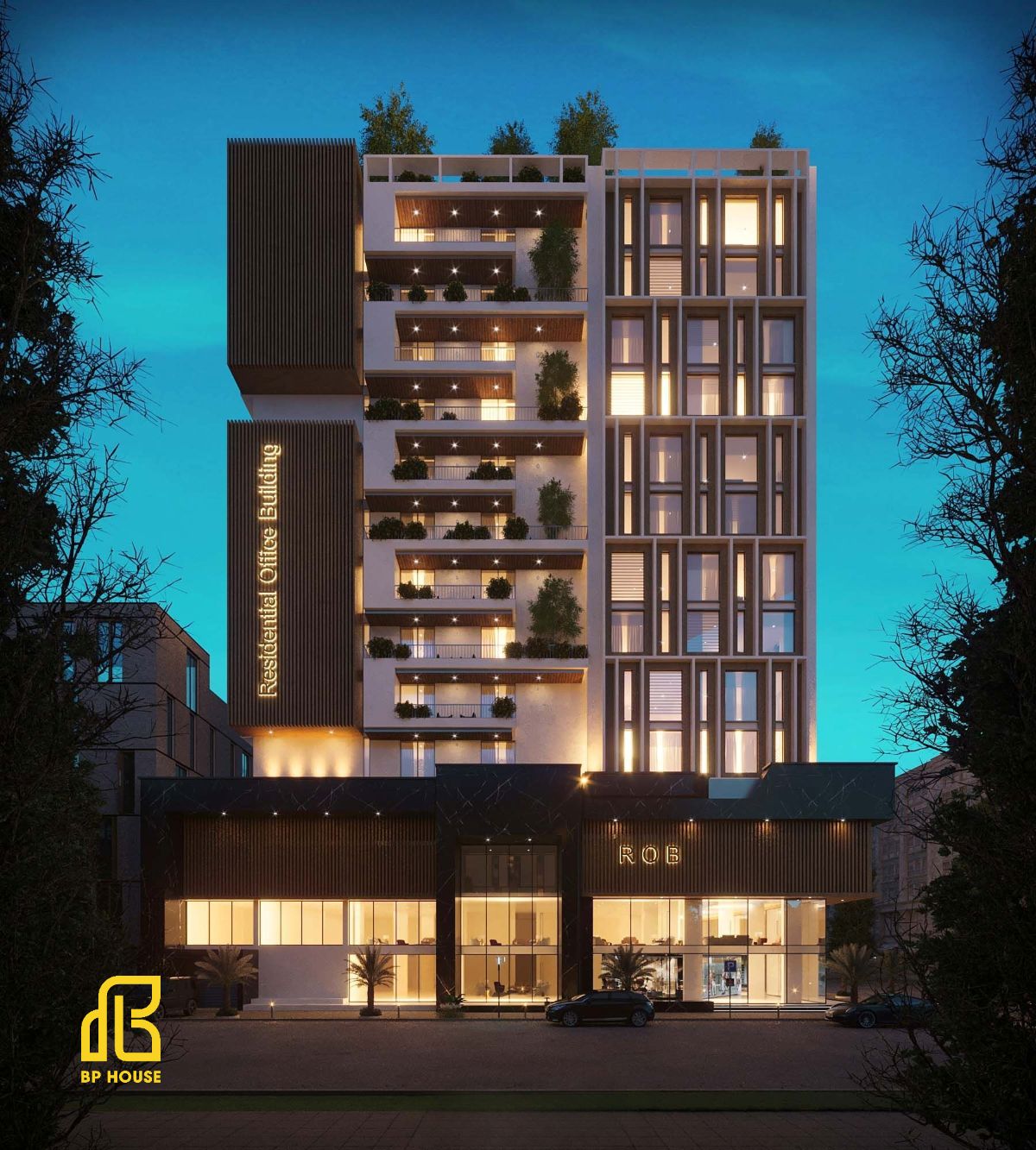 thiết kế căn hộ dịch vụ có tầng hầm