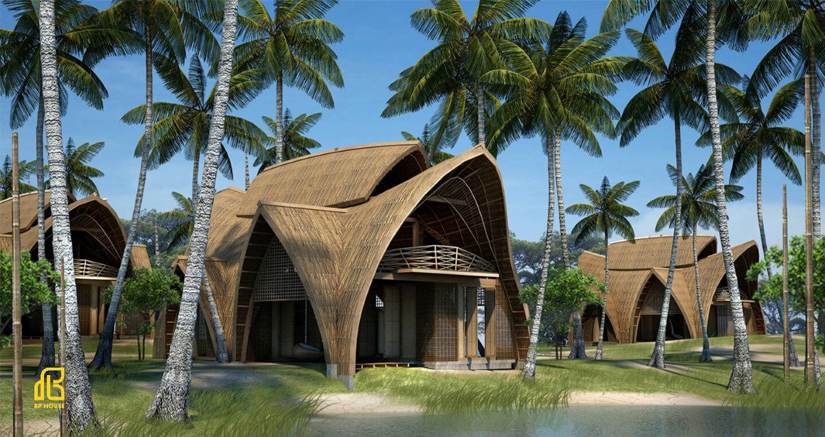 thiết kế thi công resort phong cách mộc