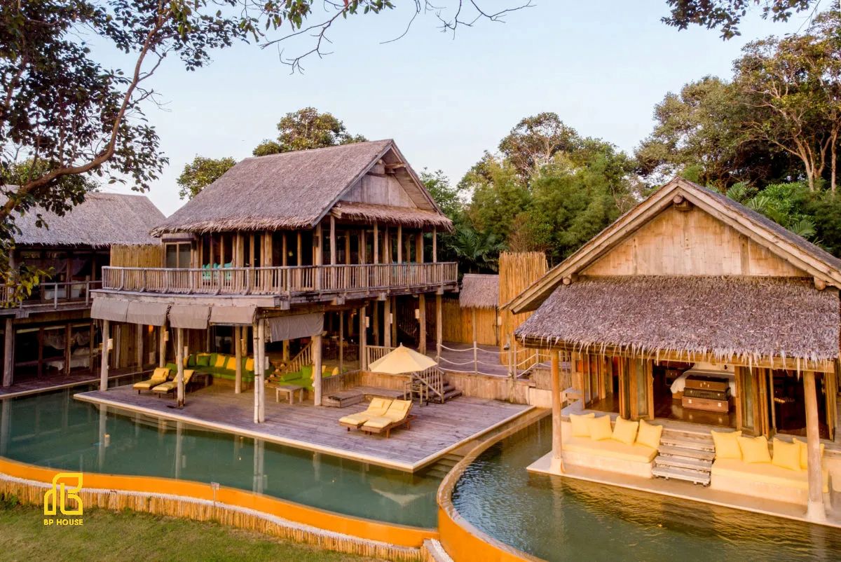thiết kế thi công resort phong cách mộc