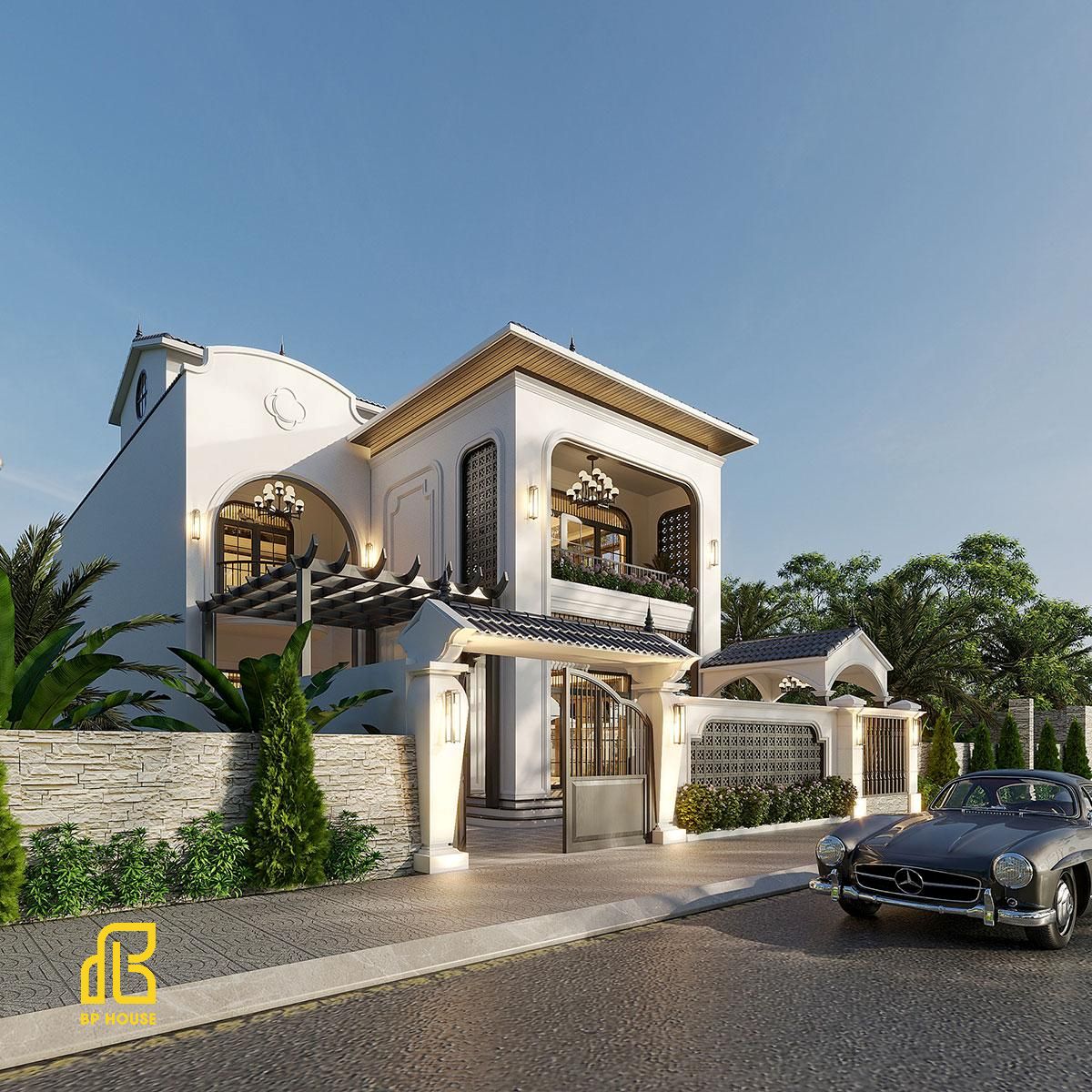 thiết kế thi công biệt thự indochine