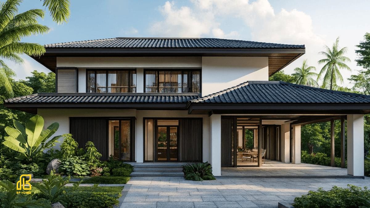 thiết kế biệt thự mái nhật