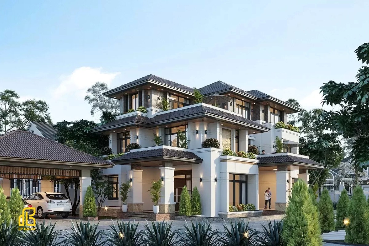 thiết kế biệt thự mái nhật