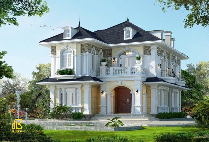 thiết kế biệt thự mái thái