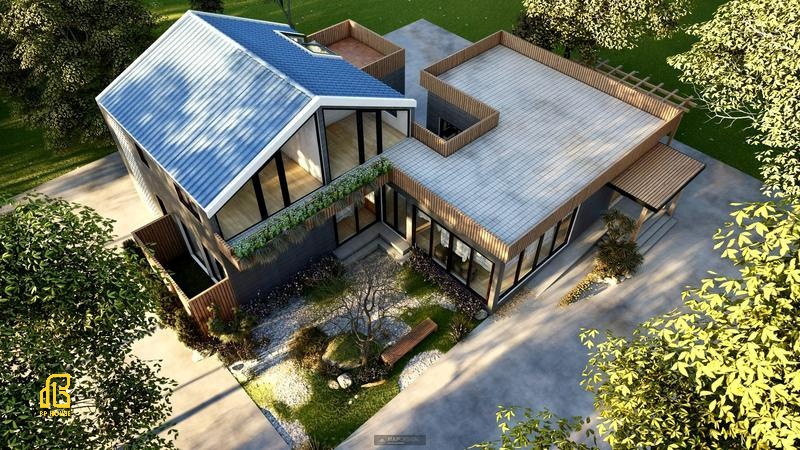 thiết kế biệt thự mái thái
