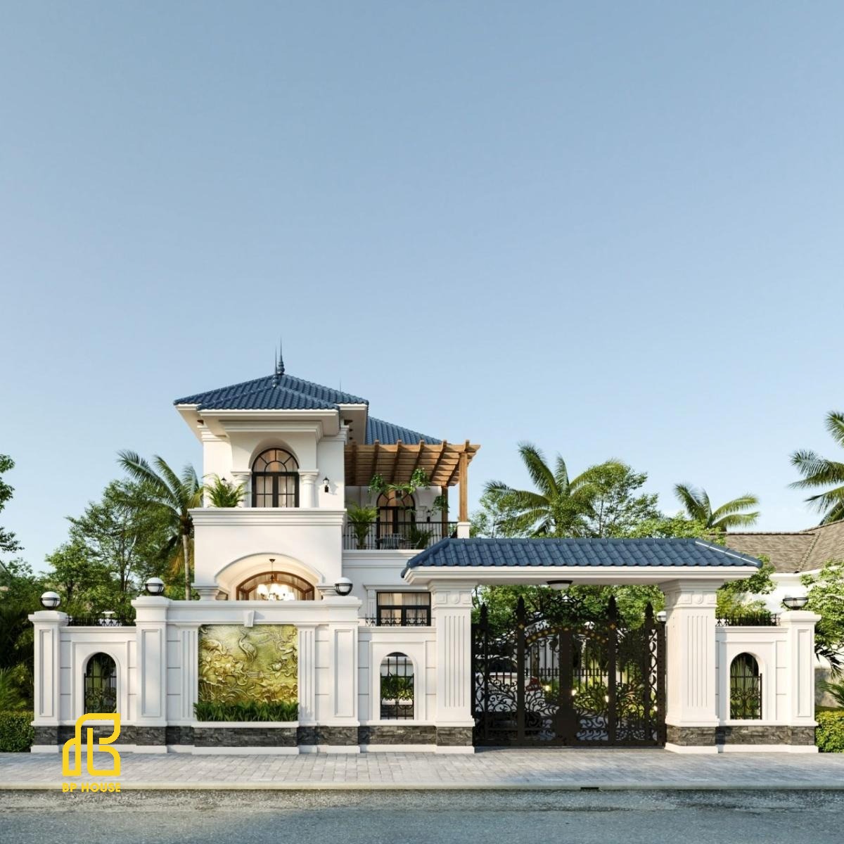 thiết kế biệt thự mái thái