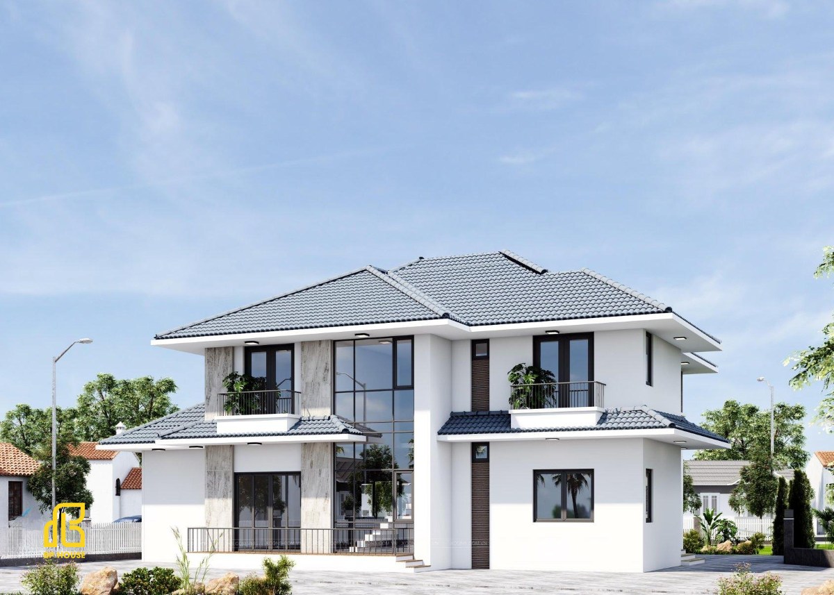 thiết kế thi công biệt thự mái thái