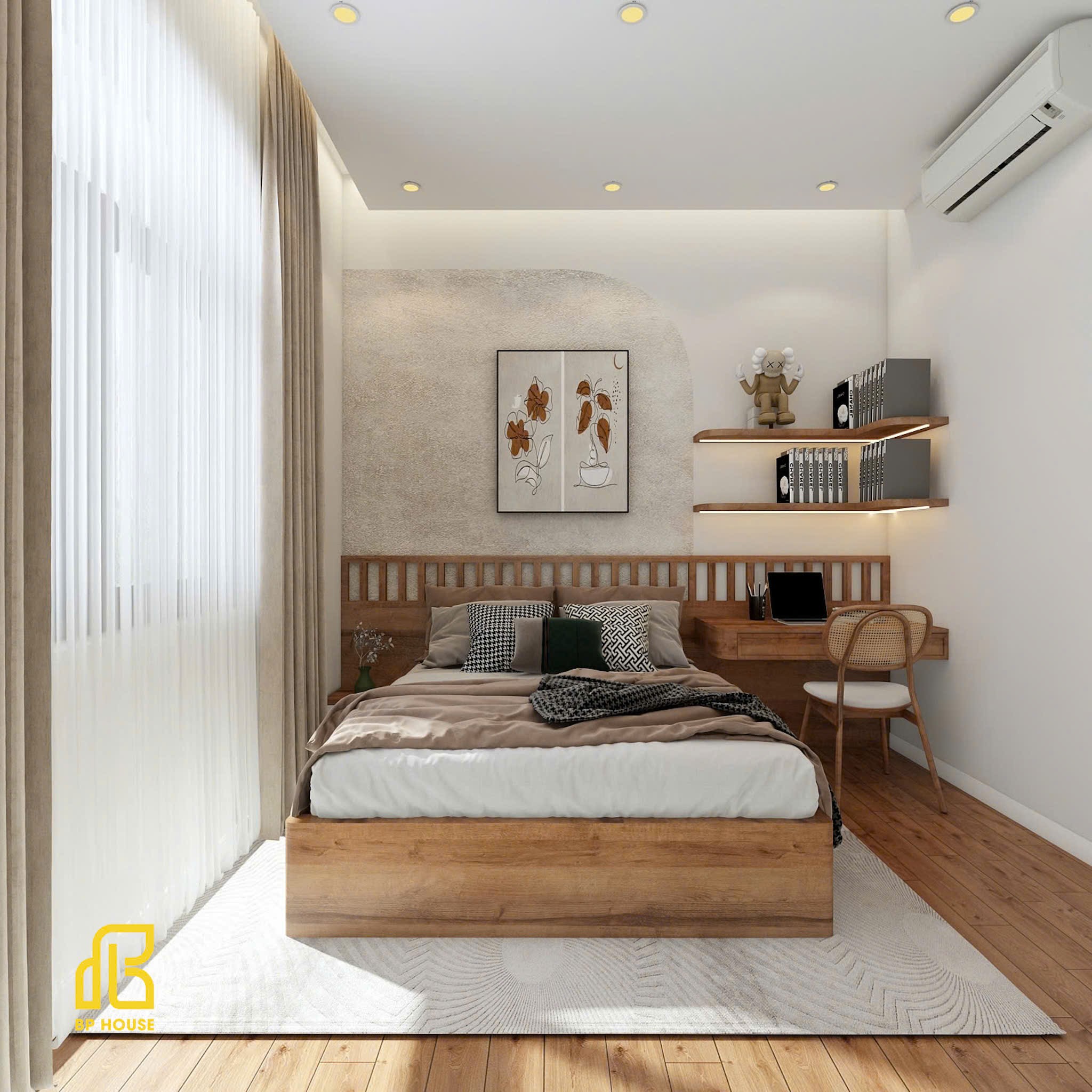 mẫu phòng ngủ phong cách wabi sabi