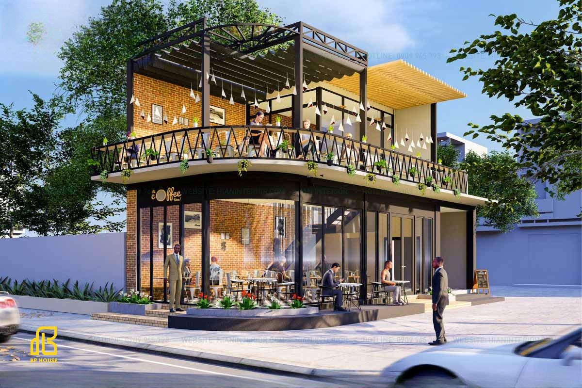 khung thép tiền chế cho cafe hai tầng​