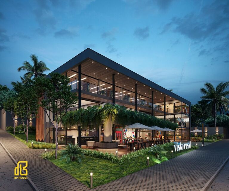 Mẫu quán cafe sắt tiền chế 7x12 đẹp, tối ưu chi phí và công năng