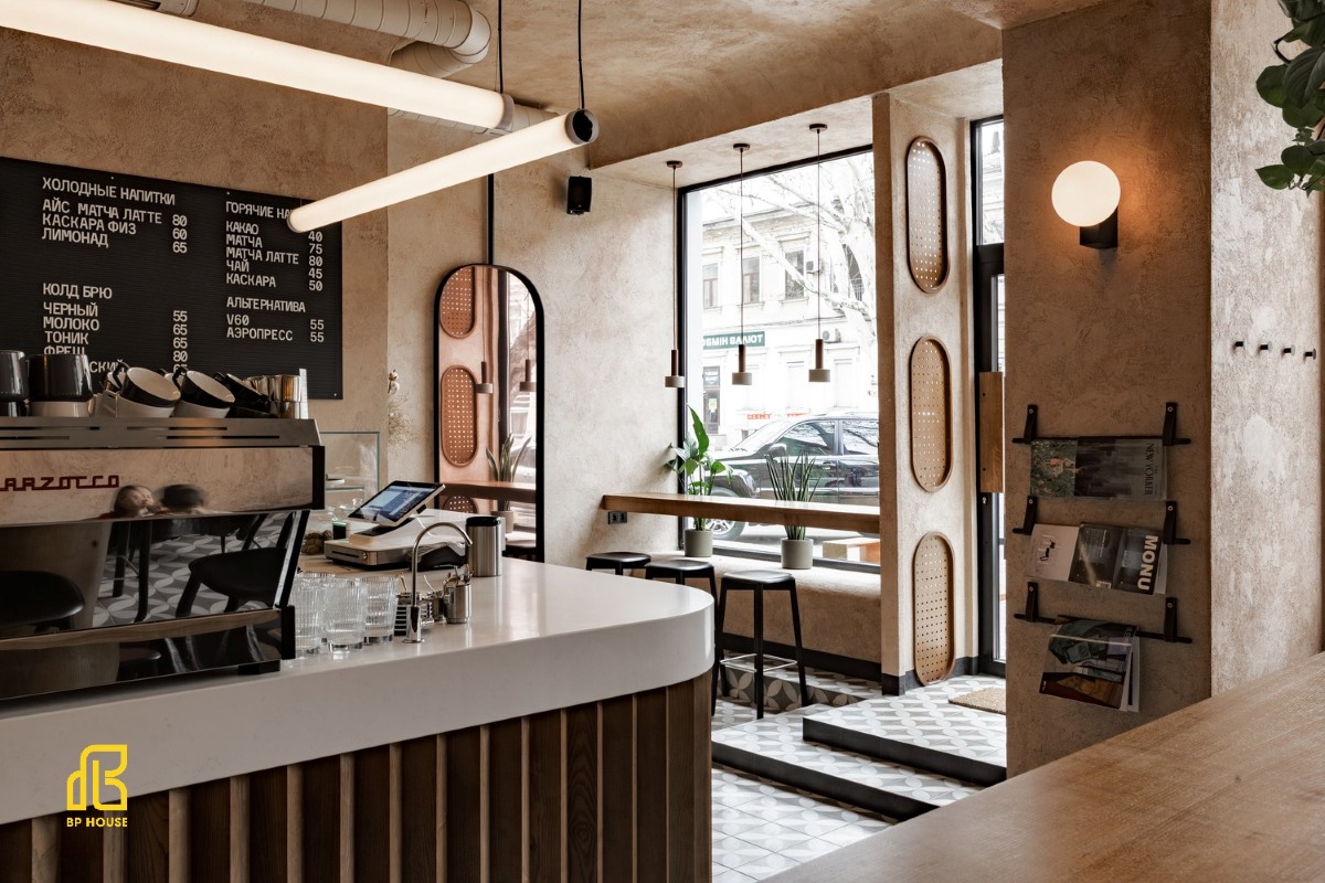 thiết kế quán cafe tiền chế 80m2