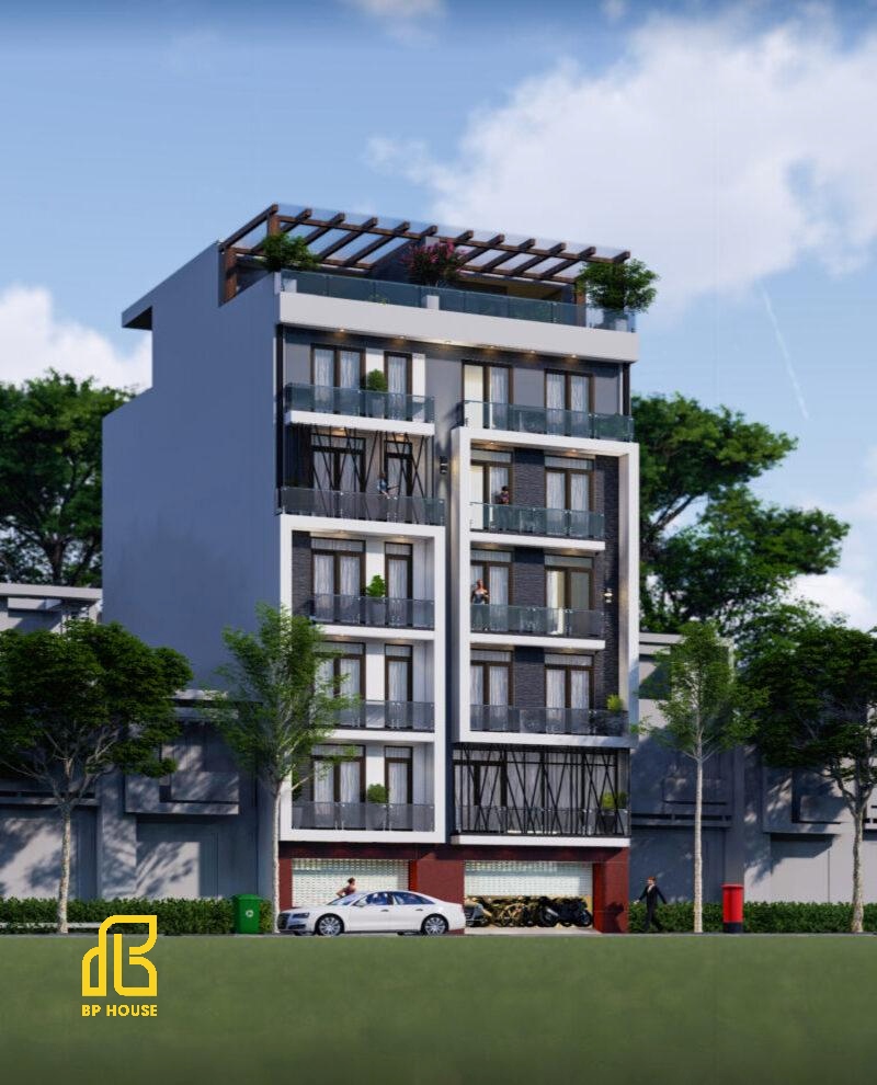 mẫu thiết kế nhà nghỉ 6 tầng