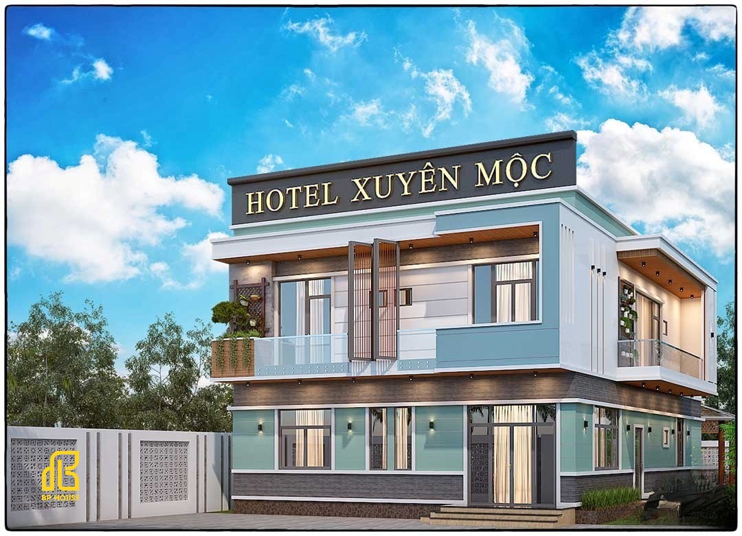 Nhà nghỉ 2 tầng phong cách hiện đại tối giản