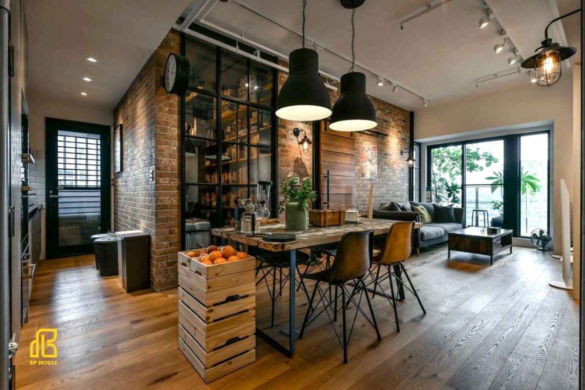 Nội thất nhà phố phong cách industrial