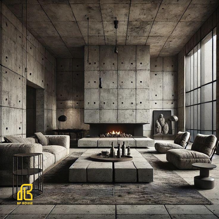 Màu sắc Brutalism thường xoay quanh những gam màu trung tính