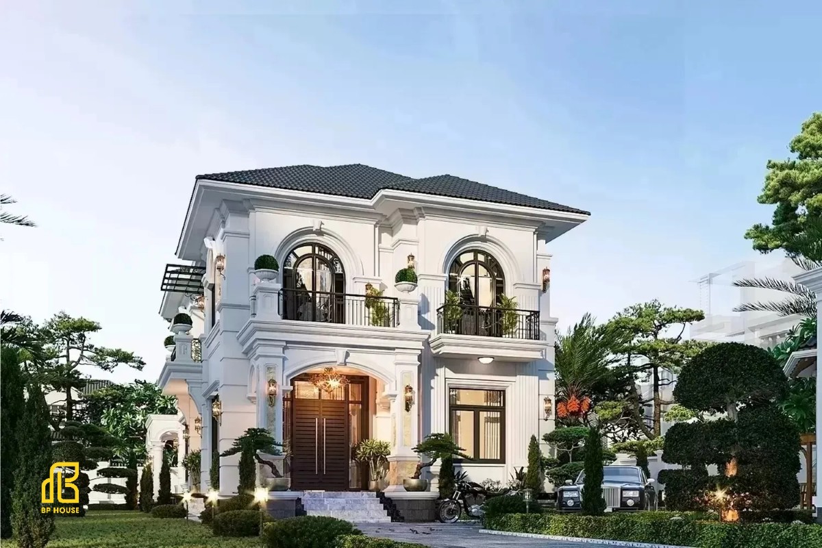 Mẫu biệt thự 2 tầng kiểu Pháp mái Thái