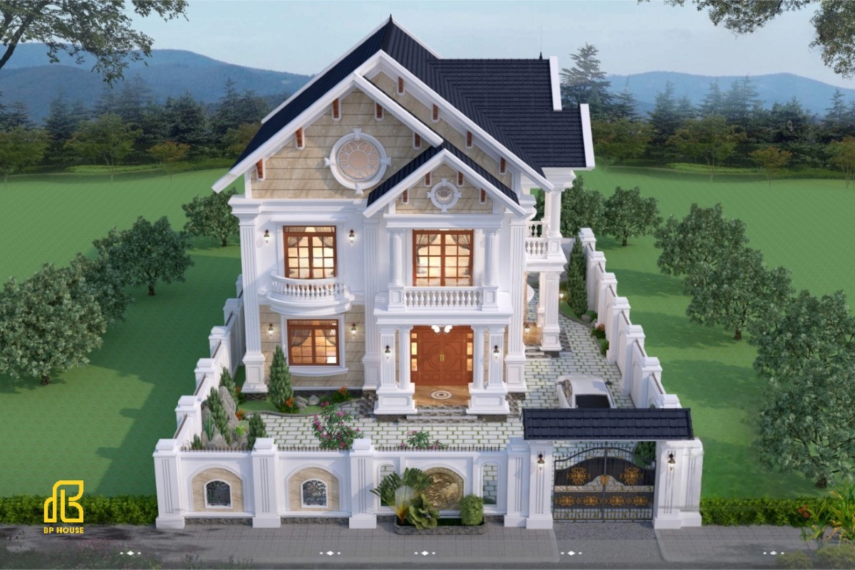 Mẫu biệt thự 2 tầng 4 phòng ngủ