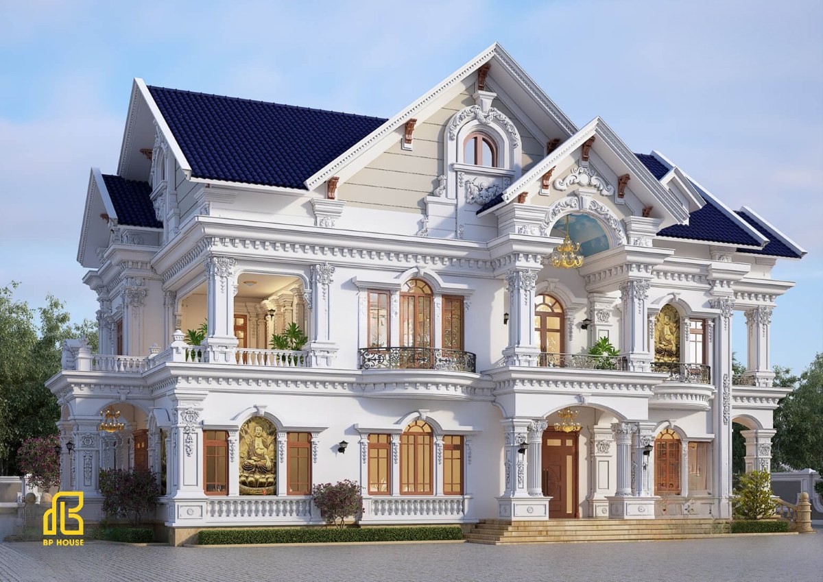 biet-thu-tan-co-dien-3-tang-mai-thai Mẫu biệt thự tân cổ điển 3 tầng mái thái phong cách châu Âu