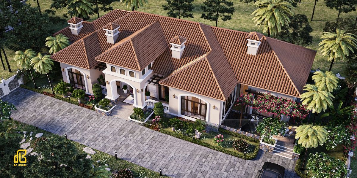 Mẫu biệt thự địa trung hải mái ngói đỏ truyền thống
