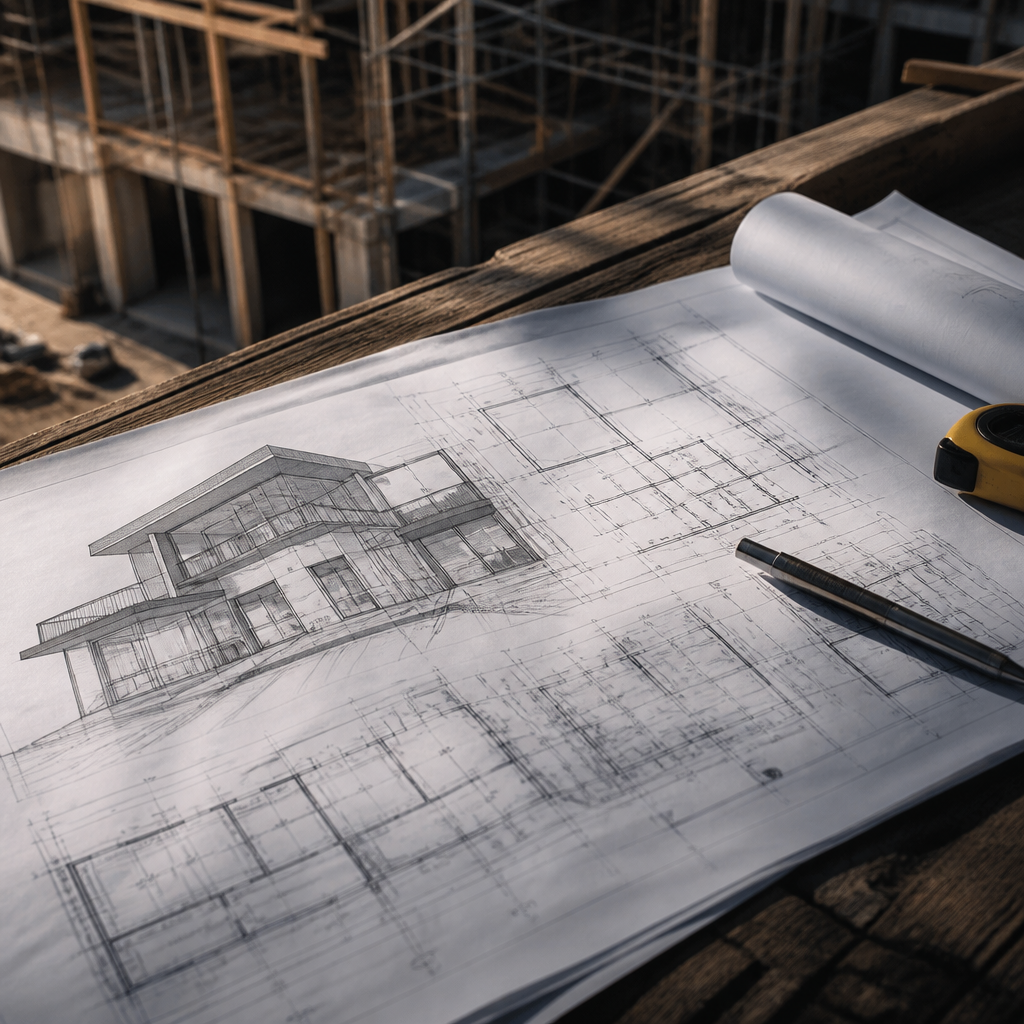 Quy trình xây dựng nhà hiện đại với bản vẽ kiến trúc