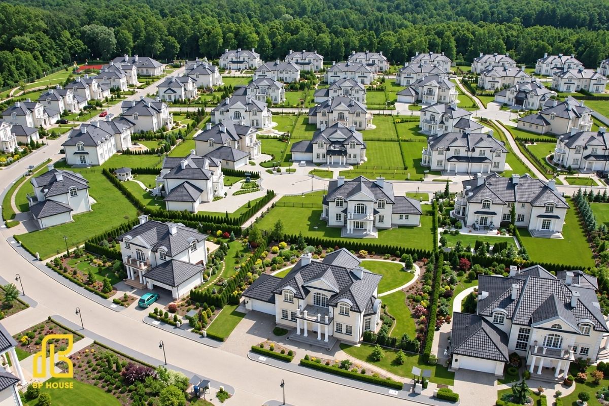Khu biệt thự compound với thiết kế kiến trúc đồng bộ, hài hòa cùng cảnh quan xanh