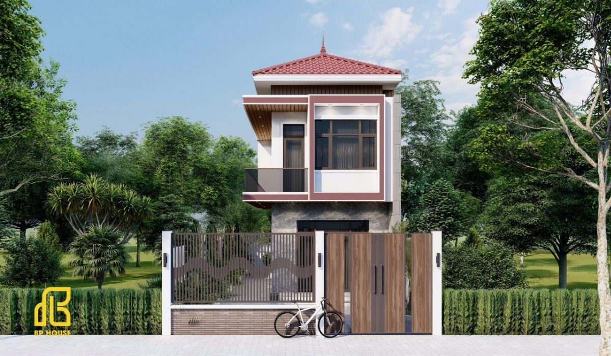 Mẫu nhà ở dân dụng 2 tầng mái Thái khang trang tại Bình Thuận